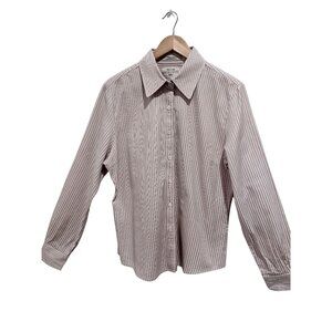 Vintage 90's Faconnable Button Down Shirt XL Soft Pink Stripe French Style